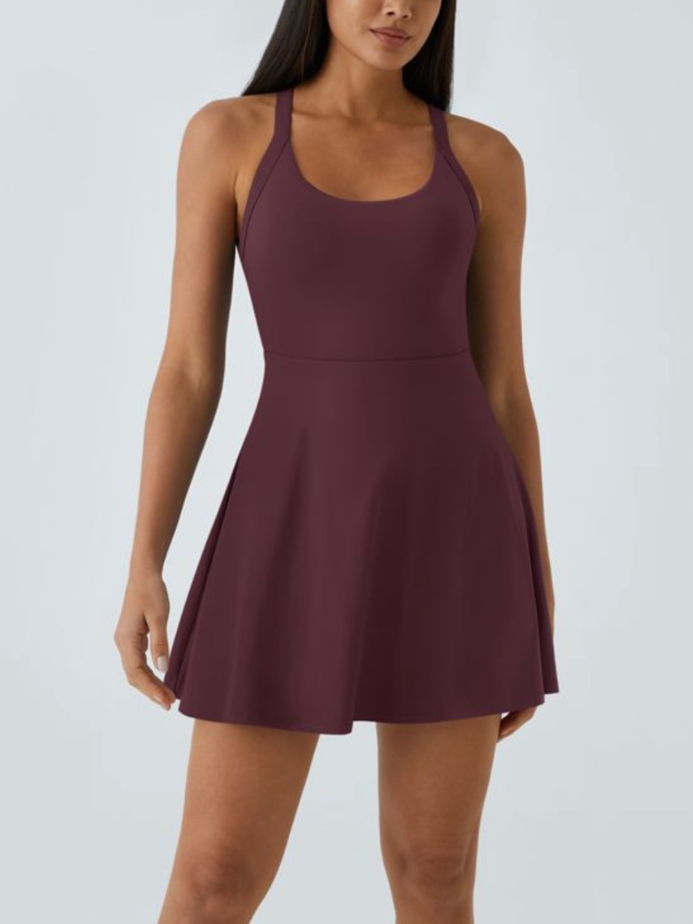 Halara Built in Shorts Tennis Dress in Burgundy Size XS New With Tags